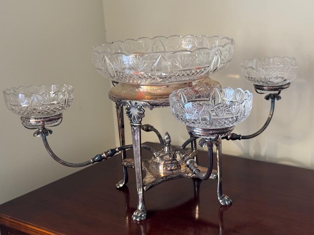 A Regency Style English Silver Plate Epergne
