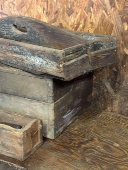 Antique Wooden Tool Chest With Some Tools