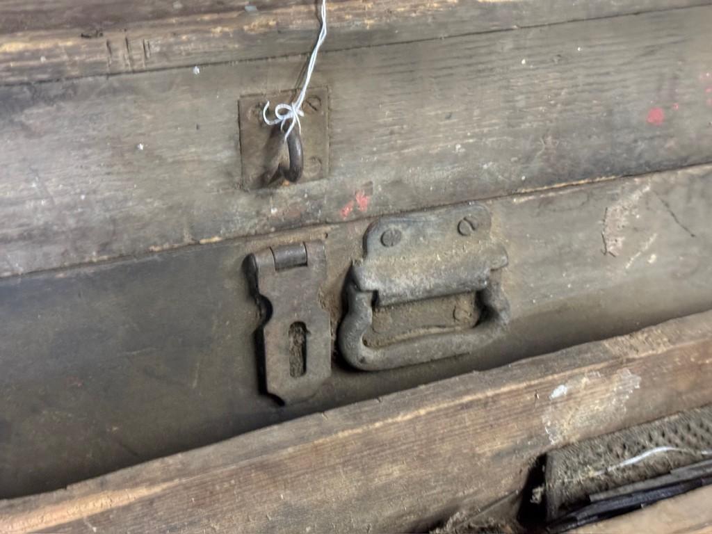 Antique Wooden Tool Chest With Some Tools