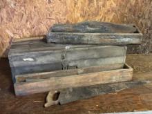 Antique Wooden Tool Chest With Some Tools