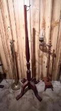 Two Floor Lamps and a Coat Rack