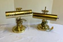 Two Brass Desk/Study Lamps