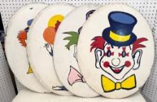 Set of Four Oval Clowns on Formica