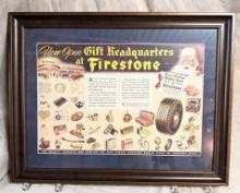 Framed Firestone Advertising Sign