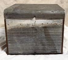Vintage Metal Storage Cabinet with Rolltop Cover
