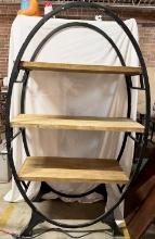 Three Wooden and Iron Decorative Storage Shelves