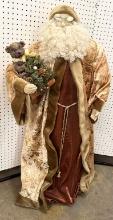 Large Gold Santa with a Teddy Bear