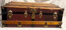 Flat Top Trunk with Metal and Wood