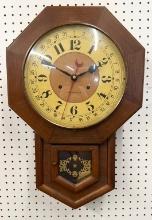 Vintage Hamilton Walnut Case Regulator Wall Clock