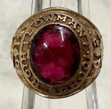 1962 Roth Bowman School 10K Yellow Gold Class Ring