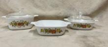 Two Small Corning ware Spice of Life Patterns with Lids