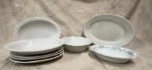 Assortment of Ironstone Platters and Bowls and a China Bowl