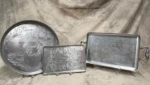 Hammered Aluminum Trays
