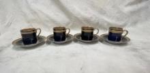 Set of Four Demitasse Cups and Saucers