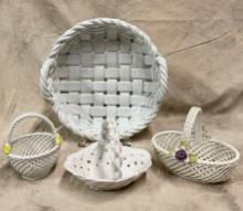 White Ceramic Baskets