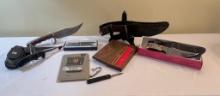 Lot of Knives and Pen and Pencil Sets