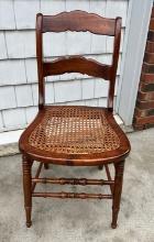 Hand Caned Straight Chair