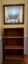 Oak Book Case with Matching Mirror