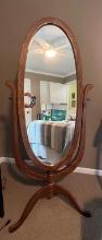 Oval Oak Mirror