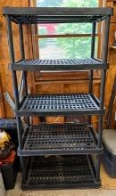 5 Tier Black Plastic Shelf