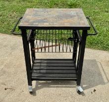 Black Metal Roll Around Shelf