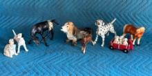 Porcelain & Resin Dog & Horse Figure Lot