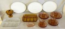 Vintage Glassware And Ceramic Serving Platters