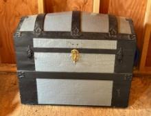 Antique Dome Top Trunk With Contents