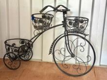 Black Metal Bicycle Planter