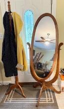 Oval Floor Mirror and Coat Tree