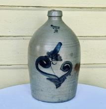 Rare J. T. Hazen St. Johns Canada Salt Glaze 2 Gallon Jug