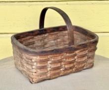 Antique Southern Oak Gathering Basket