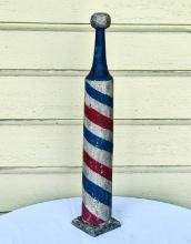 Fantastic Antique Painted Barber Shop Post