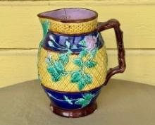 Majolica Wild Rose and Tresses Water Pitcher