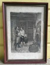 Old Walnut Framed Steel Engraving