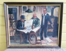 Vintage Ash Can School Oil On Artist Board