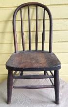 Antique Advertising Box And Windsor Style Chair