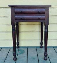 Antique Walnut Two Drawer Stand