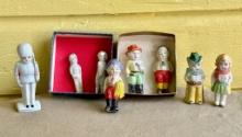 Collection Of Tiny Bisque Figural Dolls