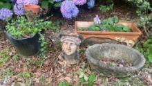 Lot of Cement and Terra Cota Planters