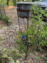 Three Plant Stand and an Old Enamel Pot