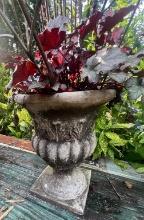 Concrete Urn Planter with Yard Art