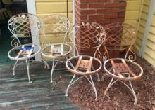 Set of Four Matching Metal Chairs