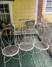 Serving Cart with Four Ice Cream-Type Chairs