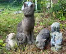 Four Small Concrete Animals