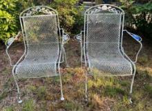 Pair of White Iron Chairs