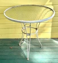 Small Round Metal Table with Plexi Top
