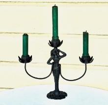 Aesthetic Movement Woman Figural Candle Holder