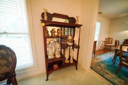 Antique Mirrored Display Shelf, Hardwood