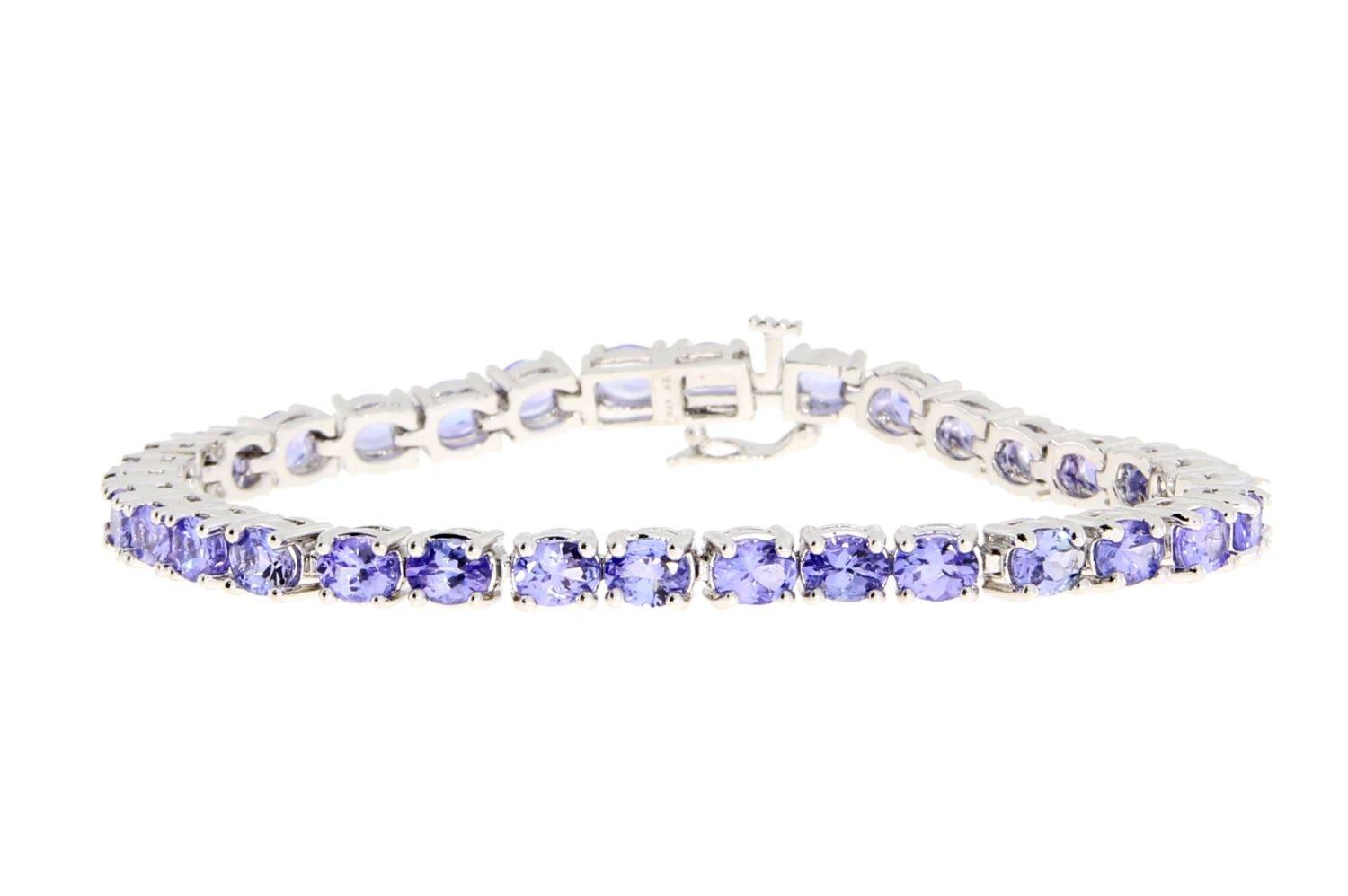 NEW Natural 11.50ct Tanzanite Tennis Bracelet Brass, Length: 7'', Gram Weight: 15.3 g, Retail Price: